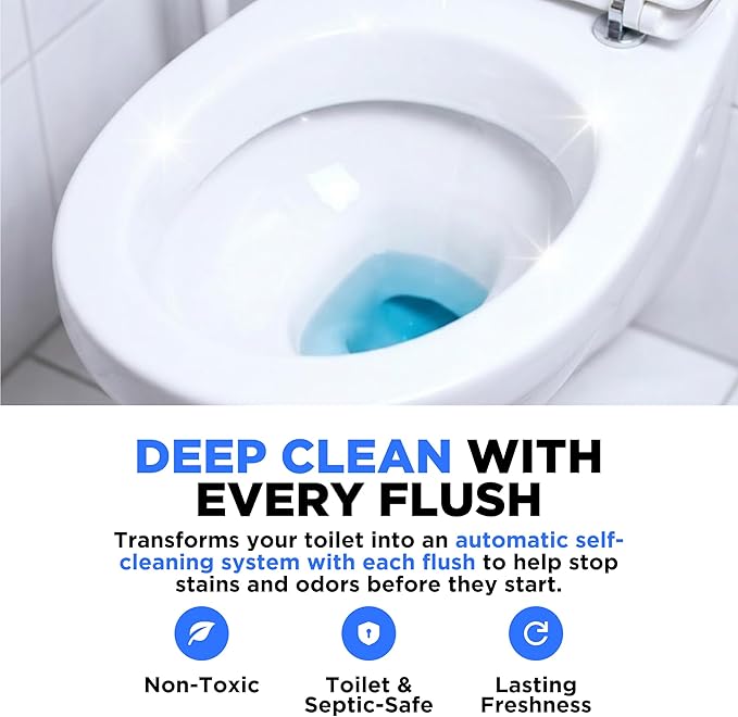 Happy Toilet Cleaner Deuce - Compatible w Kohler Toilets & Canister Flushing Systems - Automatic Toilet Bowl Cleaner - Easy to Install Toilet Tablet Holder, Self-Cleaning Toilet System