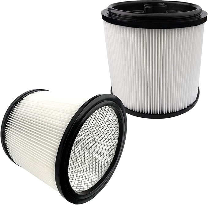 2-Pack Replacement HEPA Filter Compatible with RYOBI RY40WD01, 40V 10 Gallon Wet Dry Vacuum Cleaner, Large Cartridge Filter for Part # A32RF07
