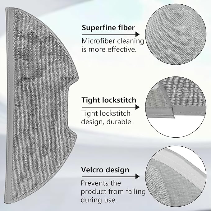 Mop Pads Accessories for Eureka E10s, E20 Plus Robot Vacuum Cleaner, E10S Mop Pad, E20 Plus Replacement Washable and Reusable Mop Pads