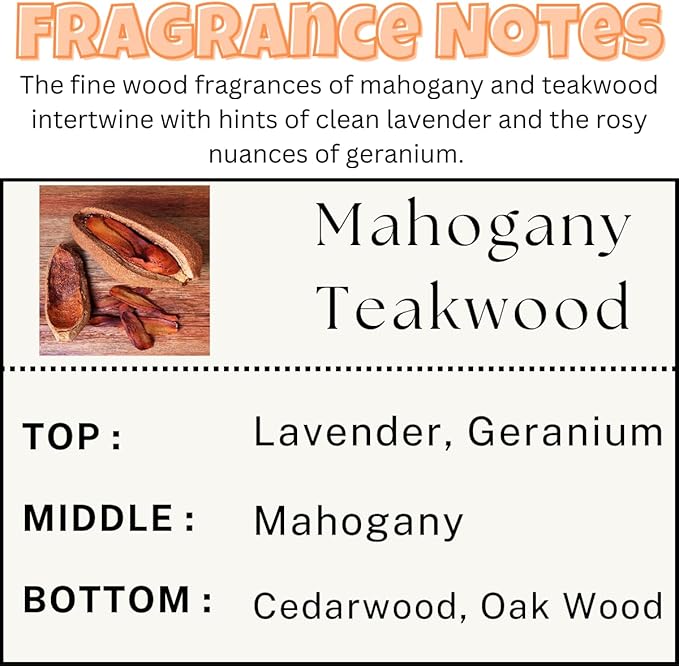 Car Air Freshener | Mahogany Teakwood Car Air Freshener | Car Fresheners for Women & Men | Long Lasting Mahogany Teakwood Fragrance Car Scents | Air Freshener Diffuser with Car Vent Clip (2 Pack)
