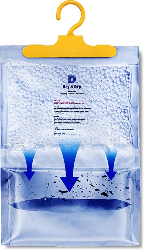 Dry & Dry 70 Pack [7 OZ] Moisture Absorbers - Home & Basement Dehumidifiers