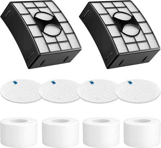 Replacement Filters for Shark Rotator DuoClean Powered Lift Away Speed NV680 NV681 NV682 NV683 NV800 NV801 NV803 UV810, Compare to Part # XFF680 & XHF680, 2 HEPA + 4 Foam & Felt Filters