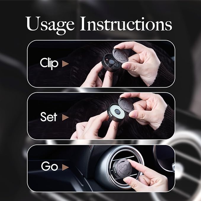 Car Air Freshener Vent Clip, 5 Pack Refills, Essential Oil Car Diffuser (1 Metal Clip + 5 Fragrance Pads), Long Lasting 80 Days, Easy to Clip on Vent,Floral Bomb