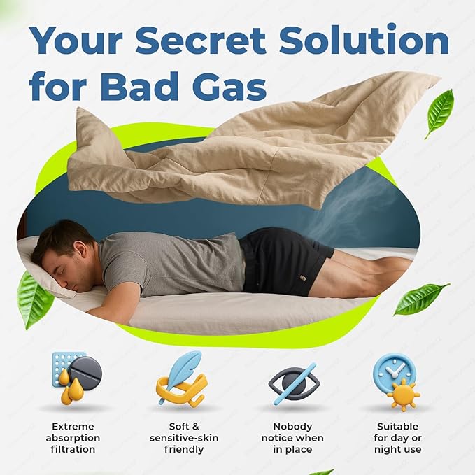 Gas pads absorb odors & sound, activated charcoal odor absorber flatulence pads, bad gas relief for adults, silence sound, women & men charcoal odor absorber underwear pads for buttocks. 15-Count P-15