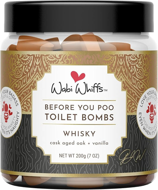Fizzing Toilet Bombs ??Whiskey | Natural Bathroom Deodorizer | Odor Eliminator Tablets For Freshness & Cleanliness | Eco-Friendly Septic Safe Tablets | 60 Count |