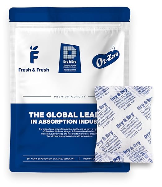 Dry & Dry 50 Gram [30 Packets] Silica Gel Packets Desiccants, Silica Packets - Rechargeable Moisture Absorbers for Food Storage, Electronics, 3D Filament & Safes