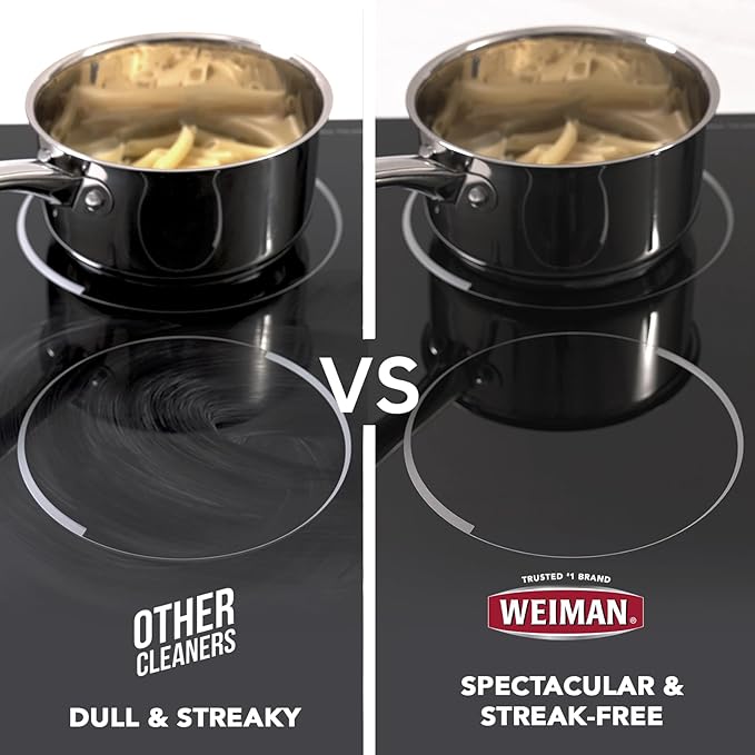 Weiman Stainless Steel Cleaner & Cooktop Heavy Duty Polish - Powerful Appliance Kitchen Cleaning Kit