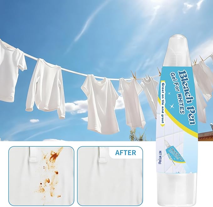 Bleach Pen, Bleach Pen For Clothing, Stain Remover Pen, Instant Travel Stain Cleaner for Clothes, Food, Wine, Coffee, Makeup, Clothing Bleached DIY Design, Portable & Easy Use (1 pack)