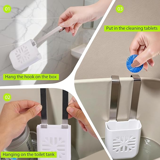 Toilet Tank Tablet Holder, Versatile Toilet Bowl Hanging Cleaner and Deodorizer Hanger, Prevents Flapper Jams & Residue, Extends Life of Drop-in Cleaner Tablets -1PCS