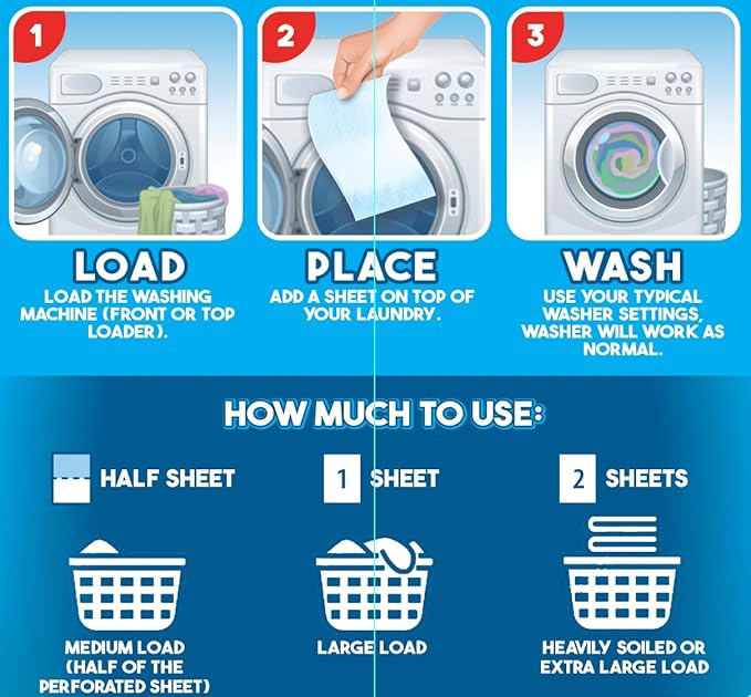 Laundry Detergent Sheets (60 Loads), Fresh Linen Scent, Made in Sweden, Plastic Free Packaging, Eco Friendly, Liquidless & Mess Free, No Spills, TSA Compliant Travel Laundry Detergent
