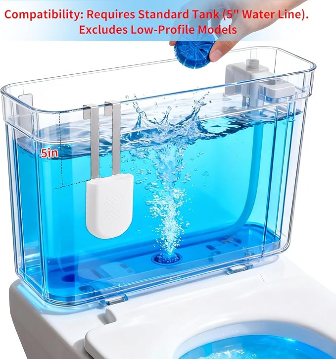 Premium Toilet Tank Tablet Holder – Plastic Hanging Cleaner Caddy (3.7'' x 2.9'' x 0.7'', White) – Toilet Bowl Cleaner Hanging Carrier - Prevents Dissolved Residue in Water Tank
