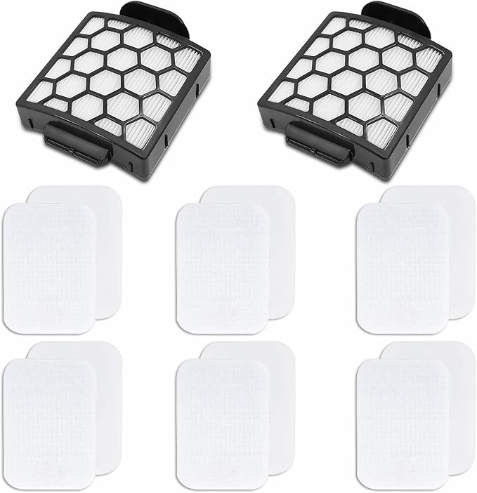 Filter Replacement for Shark ZU60 ZU62 NV150 NV151 NV251 NV255 Navigator Rotator Pet Pro Upright Vacuum, Replacement Parts 1238FT60 1239FT60, 6 Foam Filter + 2 Hepa Filter + 6 Felt Kit