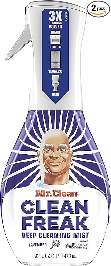 Mr. Clean Freak Deep Cleaning Mist Multi-Surface Spray Lavender Bundle, 1 Starter + 1 Refill
