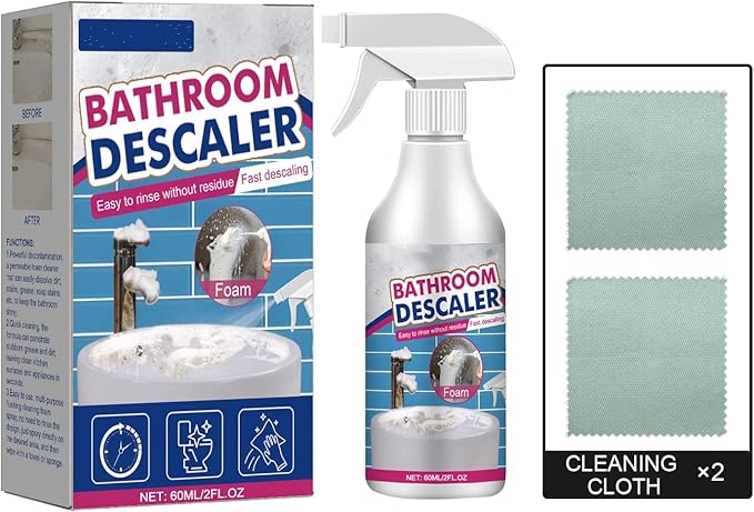 Plant-Based Bathroom Cleaner Concentrate | Multi-Surface Toilet, Shower & Sink Cleaner | Enzyme Formula for Soap Scum & Hard Water Buildup | Natural Odor Eliminator (Septic Safe, 60ml)