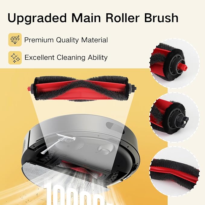 VIEWALL Q7M5 Replacement Accessories Kit for Roborock Q7 M5/M5+, Q7 L5/L5+ Plus Robot Vacuum, 1 Main Brushes, 4 HEPA Filters, 4 Side Brushes, 4 Mop Pads, 4 Dust Bags, 1 Cleaning Tool, 1 Screwdriver