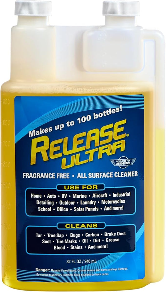 Release Ultra Concentrate All Surface Cleaner & Degreaser, Fragrance Free, No Rinse, Ultra Concentrated, 32 Fl Oz, makes 20 32 oz bottles