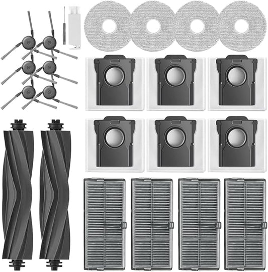 L40 Ultra Accessories Kit Compatible with Dreame X40 Ultra/X40 Master/MOVA P10/P50 Pro Ultra Robot Vacuum, 2 Main Brush, 4 Mop Cloth Pads, 6 Side Brushes, 4 HEPA Filters,6 Dust Bag, 1 Cleaning Tool