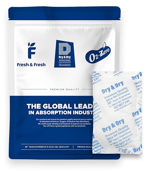 Dry & Dry 100 Gram [30 Packets] Silica Gel Packets Desiccants, Silica Packets - Rechargeable Moisture Absorbers for Food Storage, Electronics, 3D Filament & Safes