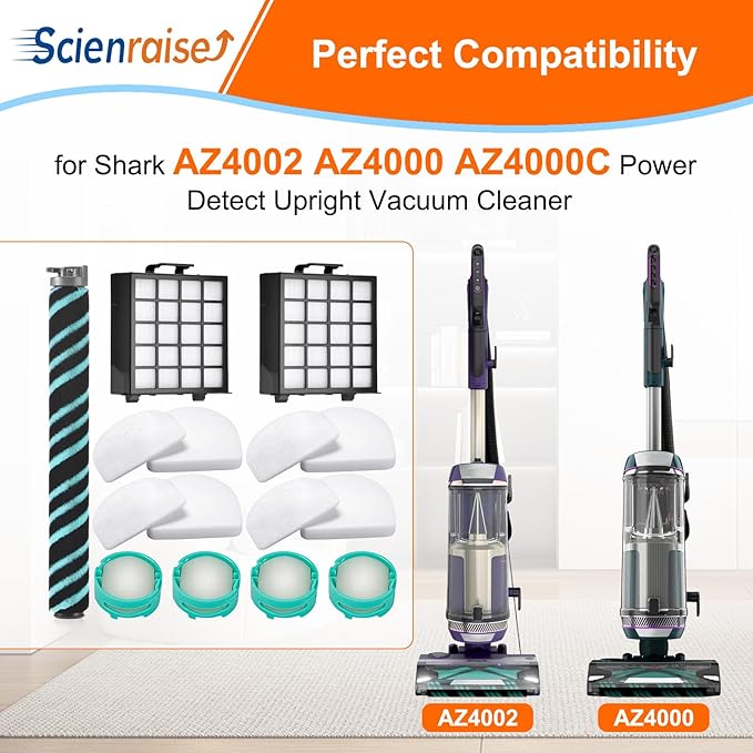 11 Pack AZ4002 Replacement filter for Shark Detect Pro Vacuum AZ4000 AZ4002 AZ4000C, 1 Roller Brush, 2 HEPA Filter, 4 Foam & Felt Filters, 4 Odor Neutralizer Cartridge