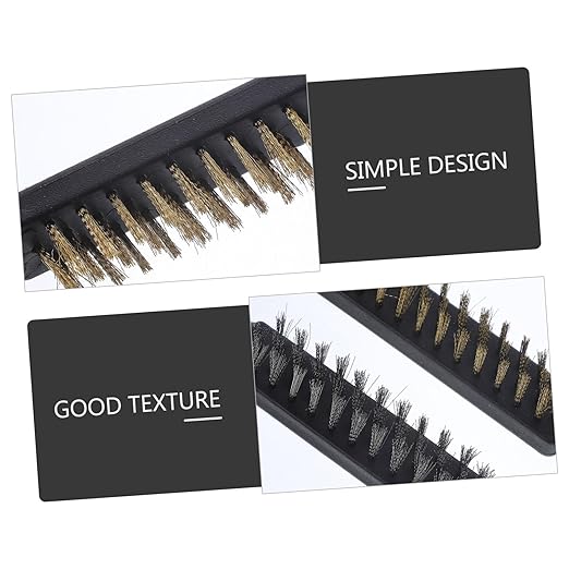 Luxshiny 7'' 9'' Brass Stainless Steel Brush Kit Wire Brush Set for Cleaning Detailing Automotive Kitchen Bath Groove Crevice