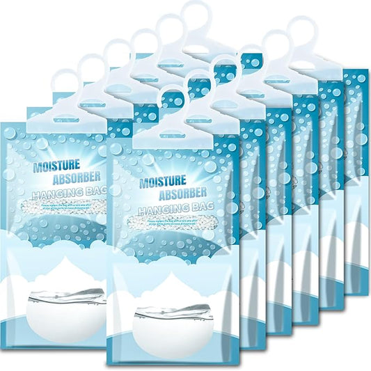 Moisture Absorbers Packets - 12 Pack Hanging Moisture Absorbers Dehumidifier Bags for Closet Bathroom Kitchen, Fragrance Free Humidity Absorber Packs, Removes Moisture & Odors