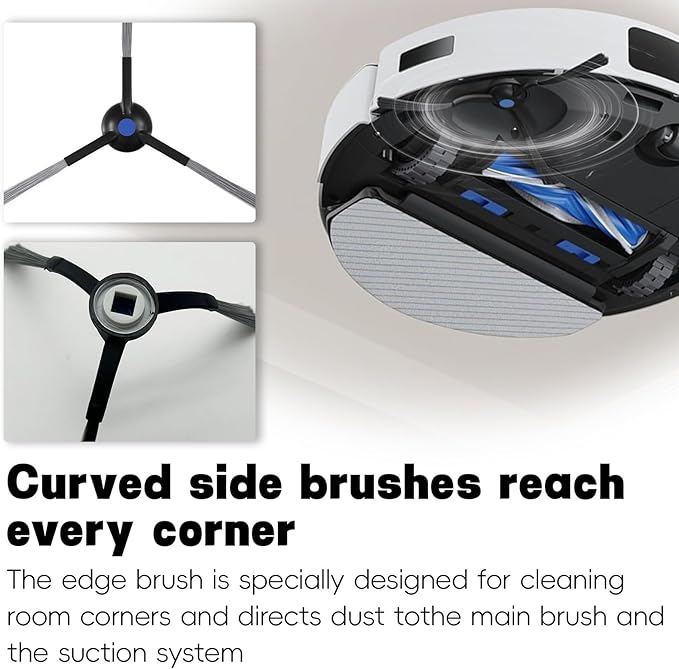 Accessories for ECOVACS DEEBOT N20 Plus, N20 Pro Plus, for Yeedi C12 Pro Plus, C12 Vacuum Cleaner, 1 Main Brush, 4 Filters, 4 Mop Pads, 6 Side Brushes, N20 Plus Replacement Part Kit Attachment