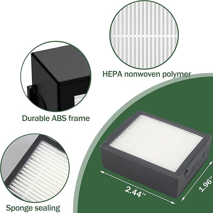 Replacement Parts Compatible with i-Robot Roomba i7 i7+ i3 i3+ i4 i4+ i6 i6+ i8 i8+ j6+ j7 j8 E5 E6 E7 Robot Vacuum Accessories, 1 Roller Brushes 4 Side Brush 6 Filters 6 Vacuum Bags
