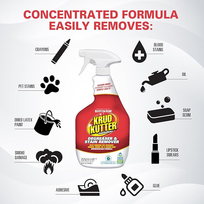 Krud Kutter KK326 Original Concentrated Cleaner/Degreaser Stain Remover Spray, 32 oz