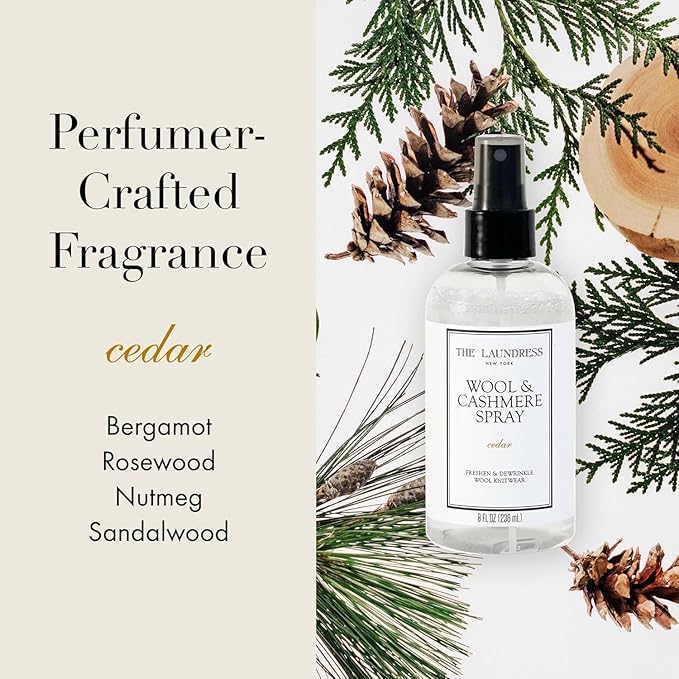 The Laundress Classic Fabric Spray, Clean Laundry Scent, 8 oz + The Laundress Wool and Cashmere Fabric Spray, Cedar Scent, 8 oz