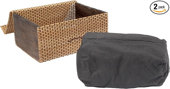 BambooMN Granulated Bamboo Charcoal Odor Absorber Bag in Decorative 6.25" x 4.75" x 3" Brown Box, 2 Pieces