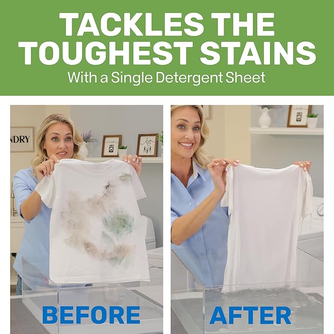 HAPPY HOUR Laundry Detergent Sheets 120 Loads Fresh Scent – Eco Friendly Biodegradable Laundry Soap Sheets, Non Toxic, Clothes Washing, Hot & Cold Water, Travel, Hypoallergenic for Sensitive Skin