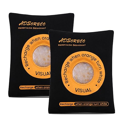 ADSorbco Rechargeable Desiccant Packs for Storage, Rechargeable Silica Gel Packets, Color Indicating Desiccant Packs for Suitcase, Storage Bins, 3D Filaments, Electronics, Cars, Safe (63, 200g)