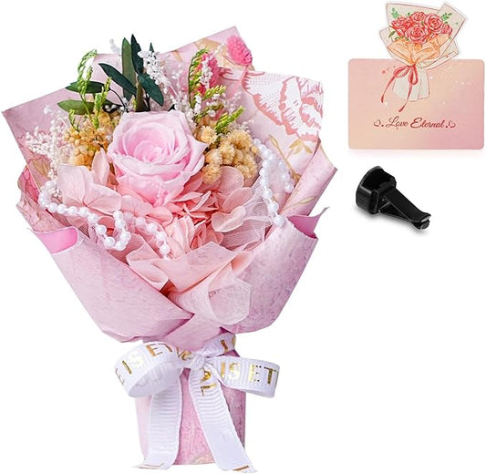 Small Bouquet Car Air Freshener Vent Clips Mini Fresh Flower Bouquet Air Conditioning Outlet Perfume Clip Decoration Essential Oil Diffuser Vent Clip Auto Interior Accessories for Car Decor