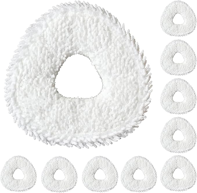 Robot Vacuum and Mop Pads 10 Pack for Narwal Freo X Ultra/Freo /Freo Z Ultra/Freo Z10/Freo Pro/Freo Z10 Ultra Robot Vacuum, High Absorbency Microfiber Replacement Pads, Washable Robot Mop Pads White