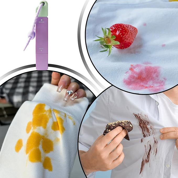 Stain Pen for Clothes - 12ml Travel Size Stain Remover Pen | Spot Cleaner Double-Ended Stick Cleaning Tools for Fabric Oil Food Grease Kids Adults Beach Vacation Picnic Outdoor
