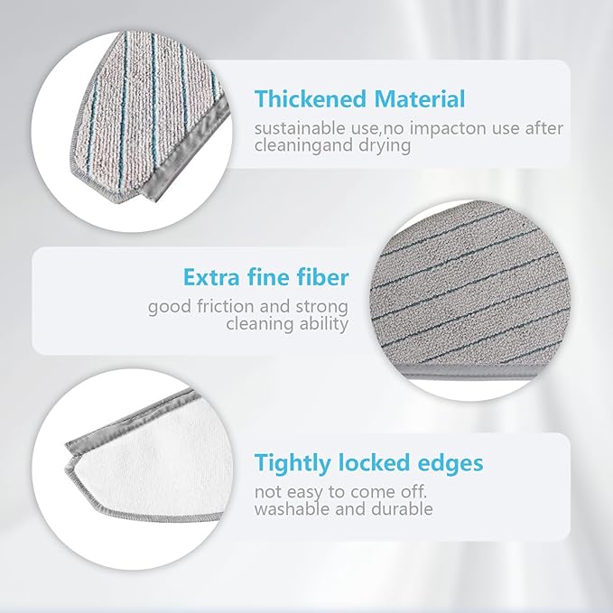 Accessories for ECOVACS DEEBOT N20 Plus, N20 Pro Plus, for Yeedi C12 Pro Plus, C12 Vacuum Cleaner, 1 Main Brush, 4 Filters, 4 Mop Pads, 6 Side Brushes, N20 Plus Replacement Part Kit Attachment
