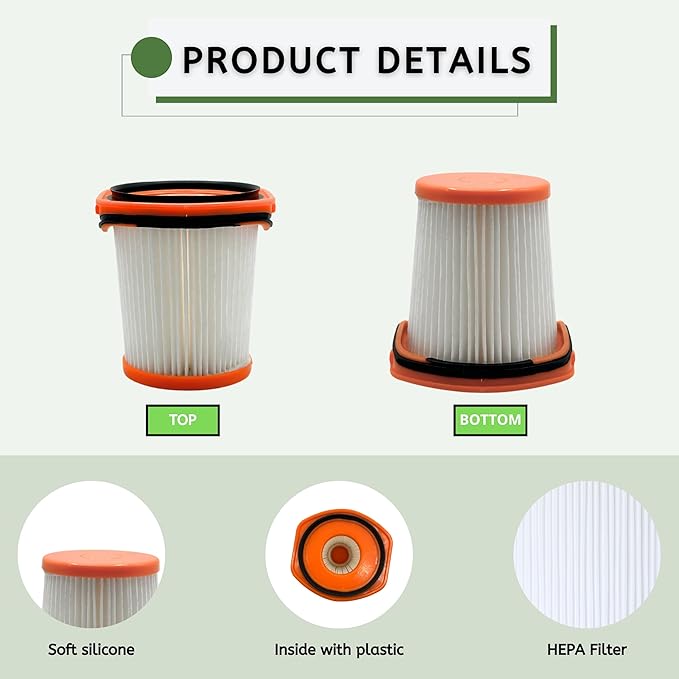 Nispira WS642AE WS640AE HEPA Filter Replacement for Shark Vacuum Wandvac Self-Empty System Ultra-Lightweight Powerful Cordless Stick, 3 Packs