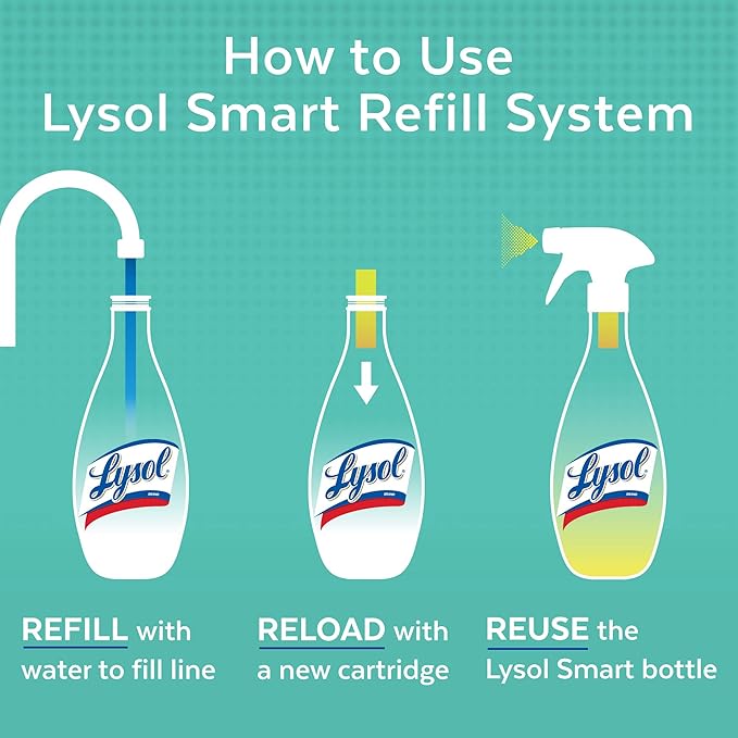 Lysol Smart Multi-Purpose Cleaner, Refill Cartridge, Fresh Waterfall, 0.39 Fl oz
