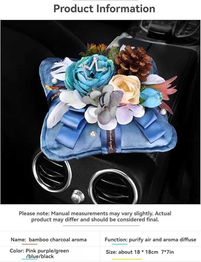 Car Accessories — Creative Bamboo Charcoal Air Purifying Bag with Breathable Fabric & Natural Charcoal Modern Design for Car Interior, New Vehicles & Home Use Odor Control Solution (Pink)