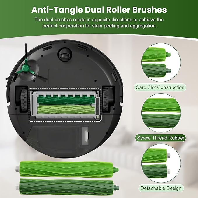 19 Pcs Accessories Kit Compatible with iRobot Roomba Max 705 Vac/Plus 504 Vac Robot Vacuum, Replacement Parts Include 2 Main Brushes, 6 Dust Bags, 4 Filters, 6 Side Brushes, 1 Cleaning Tool