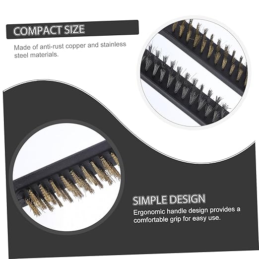 Luxshiny 7'' 9'' Brass Stainless Steel Brush Kit Wire Brush Set for Cleaning Detailing Automotive Kitchen Bath Groove Crevice