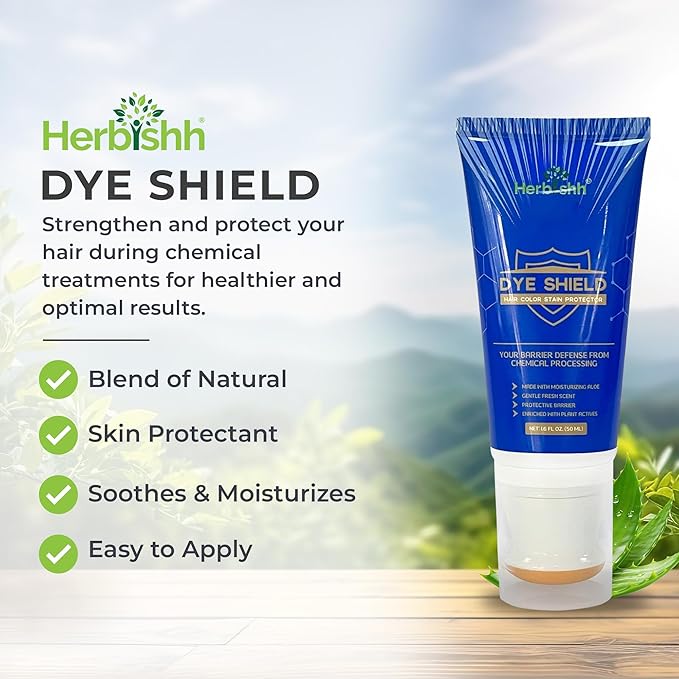 Herbishh Hair Color Shampoo for Gray Hair Dark Brown 500 ML - Dye Shield or Defender - Hair Color Stain Remover Wipes - Travel Pack With 5 Wipes