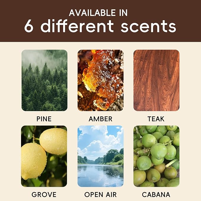 Car Air Freshener Natural Essential Oil Scent, Odor Eliminator and Purifier, Vent Clip Air Freshener for Car (Refill - 3 Pack - Amber-Coconut-Pine)
