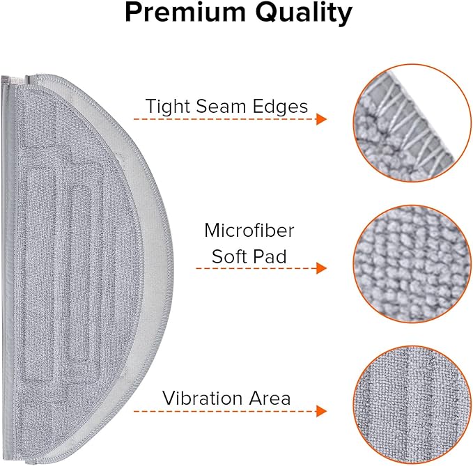 roborock 2 Pack Microfiber Mop Cloths for S8 Pro Ultra Robot Vacuum Cleaner, with Dual Sonic Vibrations Modules, Mop Pad Replacement Accessories