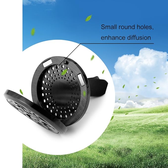 Car Air Freshener Vent Clip - 2PCS 30mm Black Car Essential Oil Diffuser Vent Clips for Home Office Room with 12 Felt Pads Mother's Day, Birthday Gift for Women & Men