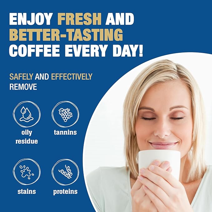 Bar Keepers Friend Coffee Maker Cleaner (2 x 12 oz) Removes Stains & Oily Residue from Espresso Machines, Carafes, Thermos, Drip Coffee Pots, Single-Cup Coffee Makers & More