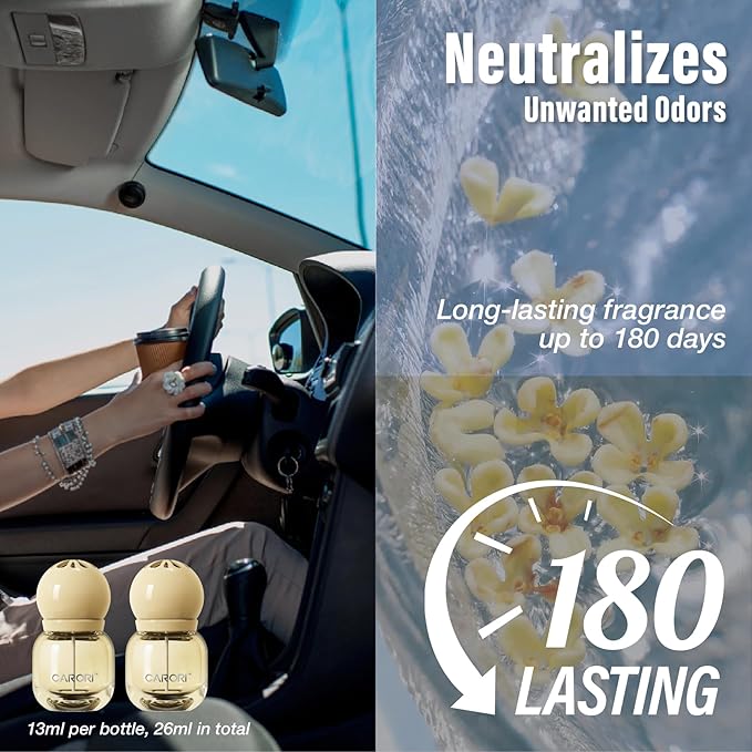 Cute Car Air Freshener 2 Pack, Lightbulb-Shaped Car Fresheners, Automotive Vent Clip, Long Lasting Scent, Essential Oils, Cute Car Accessories for Women, Vanilla Scent