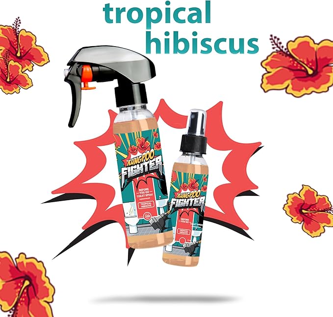 Toilet Spray (2oz, Variety Pack of 3) - Cinnamon Cedarwood, Citrus & Tropical Hibiscus - Bathroom Pre Poop Air Freshener Odor Eliminator Funny Gift