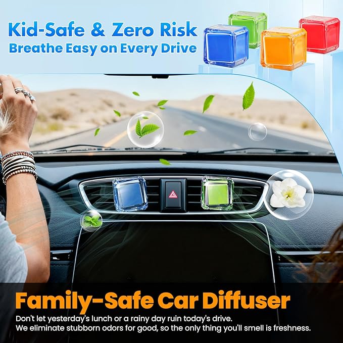 CYTITZHEN Car Air Freshener Vent Clip with Replaceable Scent Pods - Natural Essential Oil Fragrance, Long Lasting Odor Eliminator & Neutralizer for Cars, SUVs, Trucks (Cologne)