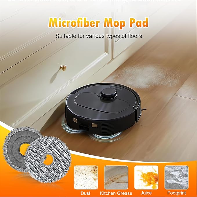 26 Pack Replacement Accessories for Roborock QV 35A/QV 35S Robot Vacuum Cleaner, 2 Mainbrush 6 Side Brush 4 HEPA Filter 6 Mop Pads 6 Dust Bags 1 Cleaning Brush 1 Screwdriver